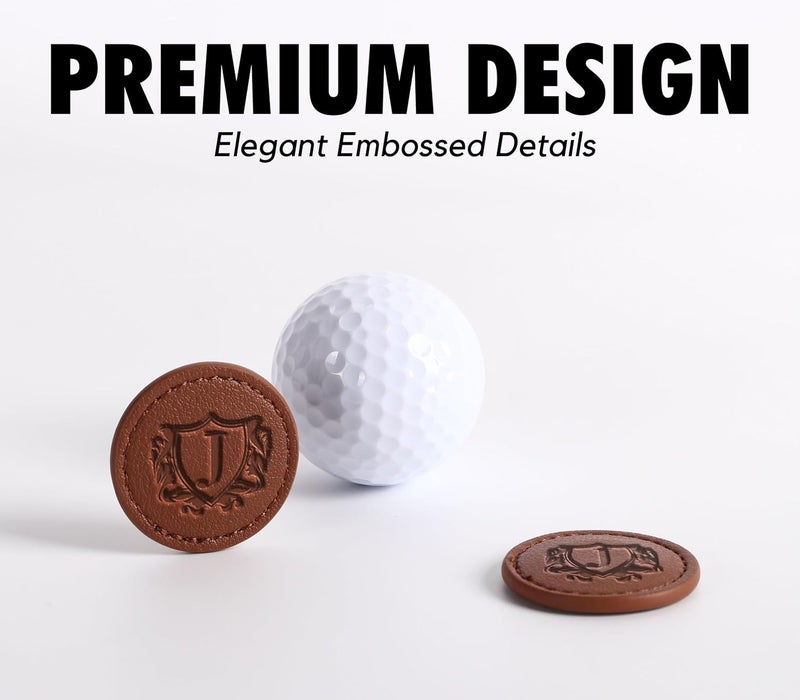 CybGene Golf Ball Markers (Tan, Set of 2) - Golf Gifts for Men - Golf Accessories Leather Golf Markers - Image 5